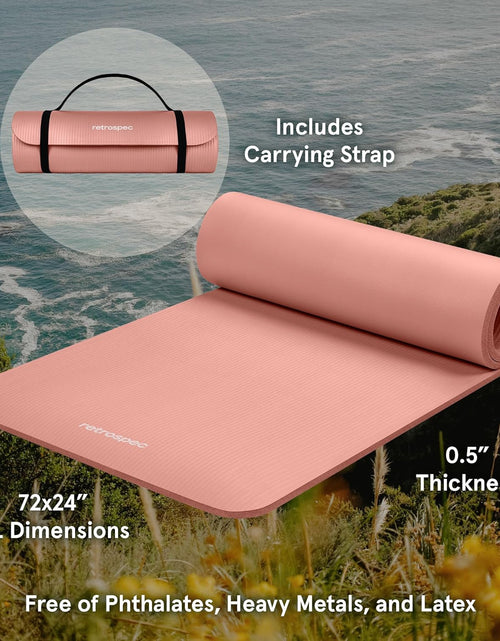 Load image into Gallery viewer, Solana Yoga Mat 1/2&quot; Thick W/Nylon Strap for Men &amp; Women - Non Slip Exercise Mat for Yoga, Pilates, Stretching, Floor &amp; Fitness Workouts
