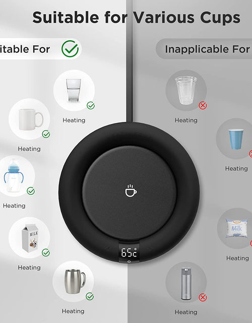 Load image into Gallery viewer, 2022 New Smart Coffee Mug Warmer for Coffee Tea, Coffee Cup Warmer for Desk, Auto Shut Off, 3 Temp up to 75℃, Touch Switch, LED Display Warmer Plate for Coffee Tea Water Milk -Coffee Gift (No Cup)
