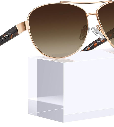 Polarized Sunglasses for Women UV Protection Ultra-Lightweight Comfort Metal Frame Driving Glasses CA3210