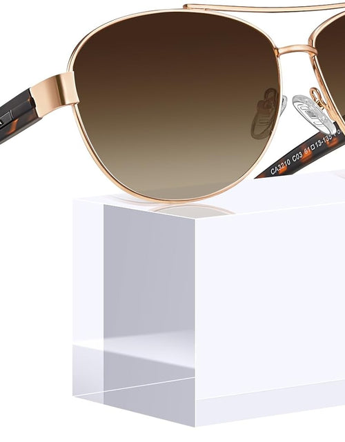 Load image into Gallery viewer, Polarized Sunglasses for Women UV Protection Ultra-Lightweight Comfort Metal Frame Driving Glasses CA3210
