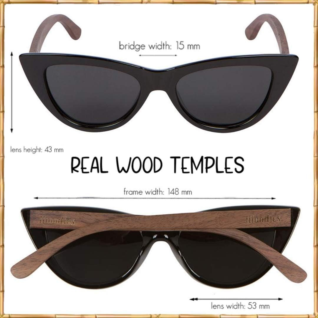 Cat Eye Black  with Polarized Lenses