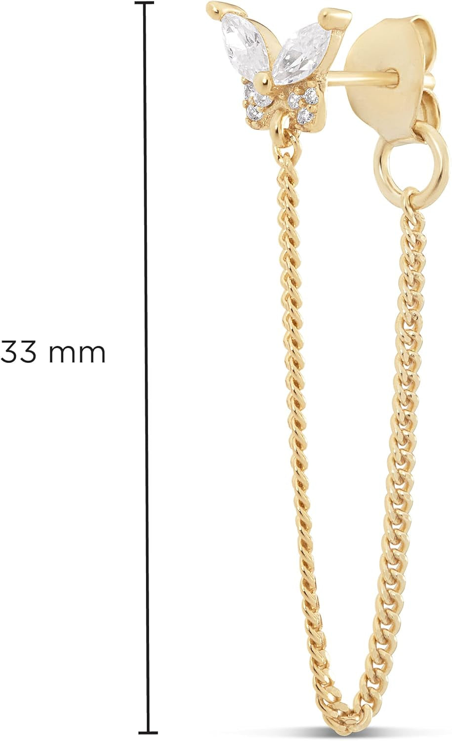 Silver & Gold Chain Earrings for Women - 14K Gold Butterfly Earrings for Women & More Trendy Earrings Styles - Comfortable Cute Earrings Aesthetic Jewelry