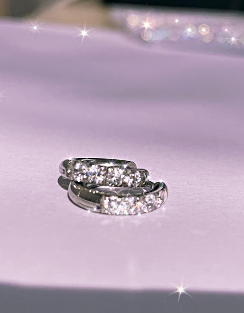 Load image into Gallery viewer, 316L Surgical Stainless Steel Huggie Hoop Earrings with Cubic Zirconia, 10G 12G 14G 8-20Mm Cartilage Lobe Earrings, 14G Piercing Jewelry
