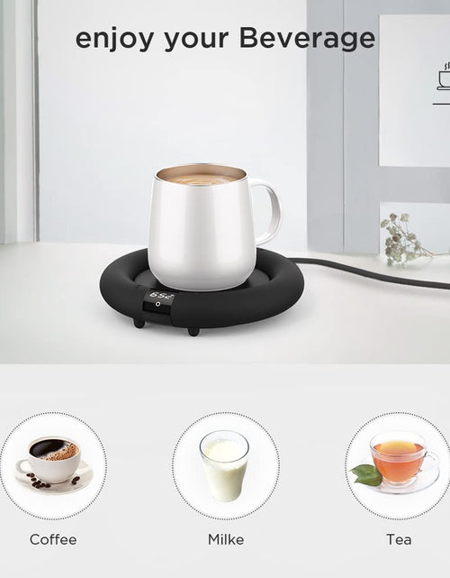 Load image into Gallery viewer, 2022 New Smart Coffee Mug Warmer for Coffee Tea, Coffee Cup Warmer for Desk, Auto Shut Off, 3 Temp up to 75℃, Touch Switch, LED Display Warmer Plate for Coffee Tea Water Milk -Coffee Gift (No Cup)
