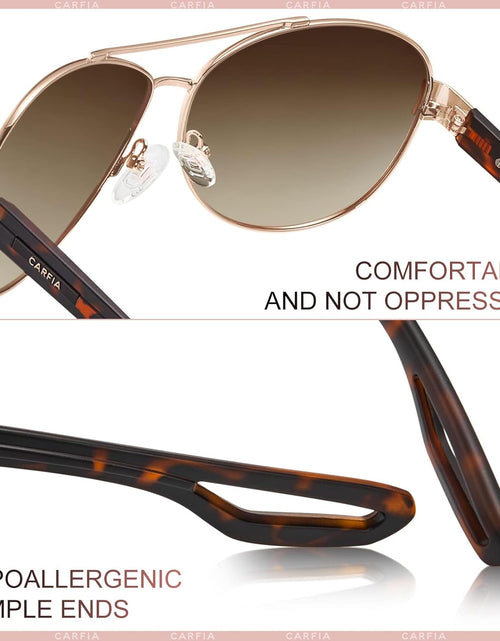 Load image into Gallery viewer, Polarized Sunglasses for Women UV Protection Ultra-Lightweight Comfort Metal Frame Driving Glasses CA3210
