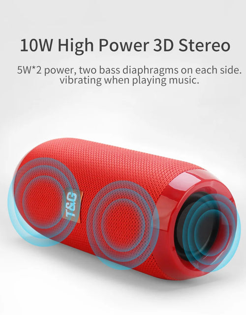Load image into Gallery viewer, Bluetooth Speaker T&amp;G TG117 Portable TWS Sound Box Waterproof Loudspeaker Outdoor Stereo Surround Speakers Support TF FM Radio

