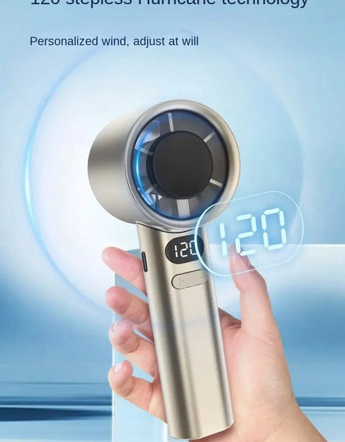 Load image into Gallery viewer, Portable Hand Fan , 120 Wind Speeds, Mini Bladeless Handheld Fan, USB Rechargeable Personal Highspeed Fans, Electric Eyelash Fan
