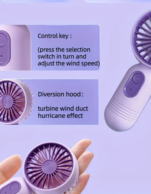 Load image into Gallery viewer, Mini portable fan, handheld small fan, USB charging, 3-speed handheld fan suitable for office, outdoor travel, and camping
