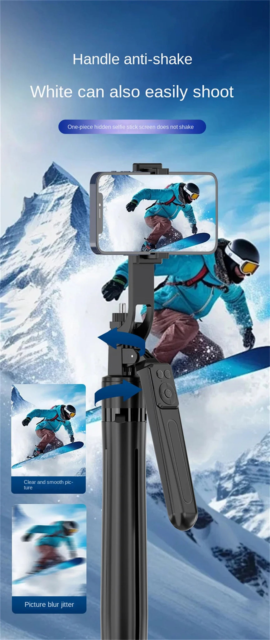 COOL DIER New Tripod for Smartphone Camera,Tripods Stand with Bluetooth shutter,Wireless Selfie Stick brackets with Phone Holder