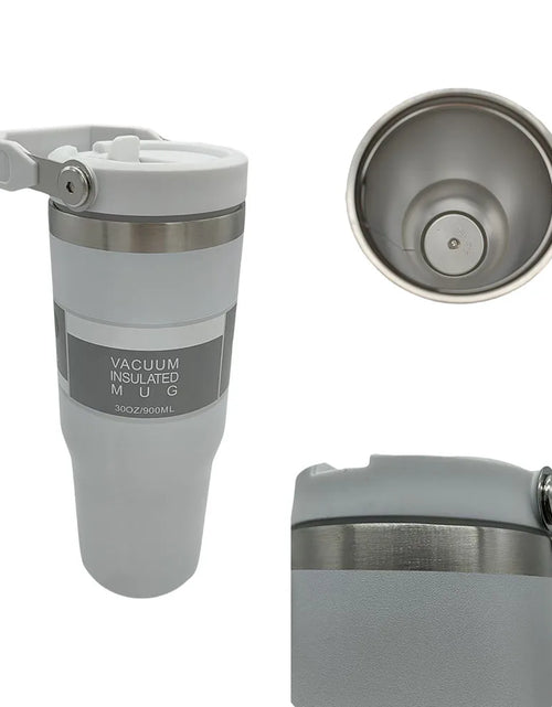 Load image into Gallery viewer, 1pc Vacuum Tumbler with Lid Stainless Steel Portable Water Bottle with Dazzling Handle Insulated Tumbler Tote Handle 20/30OZ
