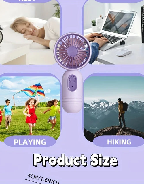 Load image into Gallery viewer, Mini portable fan, handheld small fan, USB charging, 3-speed handheld fan suitable for office, outdoor travel, and camping

