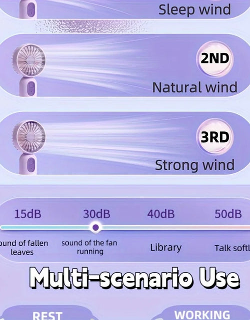 Load image into Gallery viewer, Mini portable fan, handheld small fan, USB charging, 3-speed handheld fan suitable for office, outdoor travel, and camping
