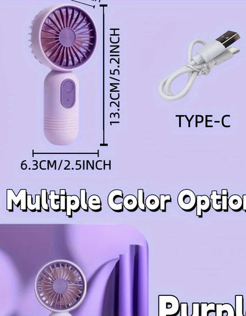 Load image into Gallery viewer, Mini portable fan, handheld small fan, USB charging, 3-speed handheld fan suitable for office, outdoor travel, and camping
