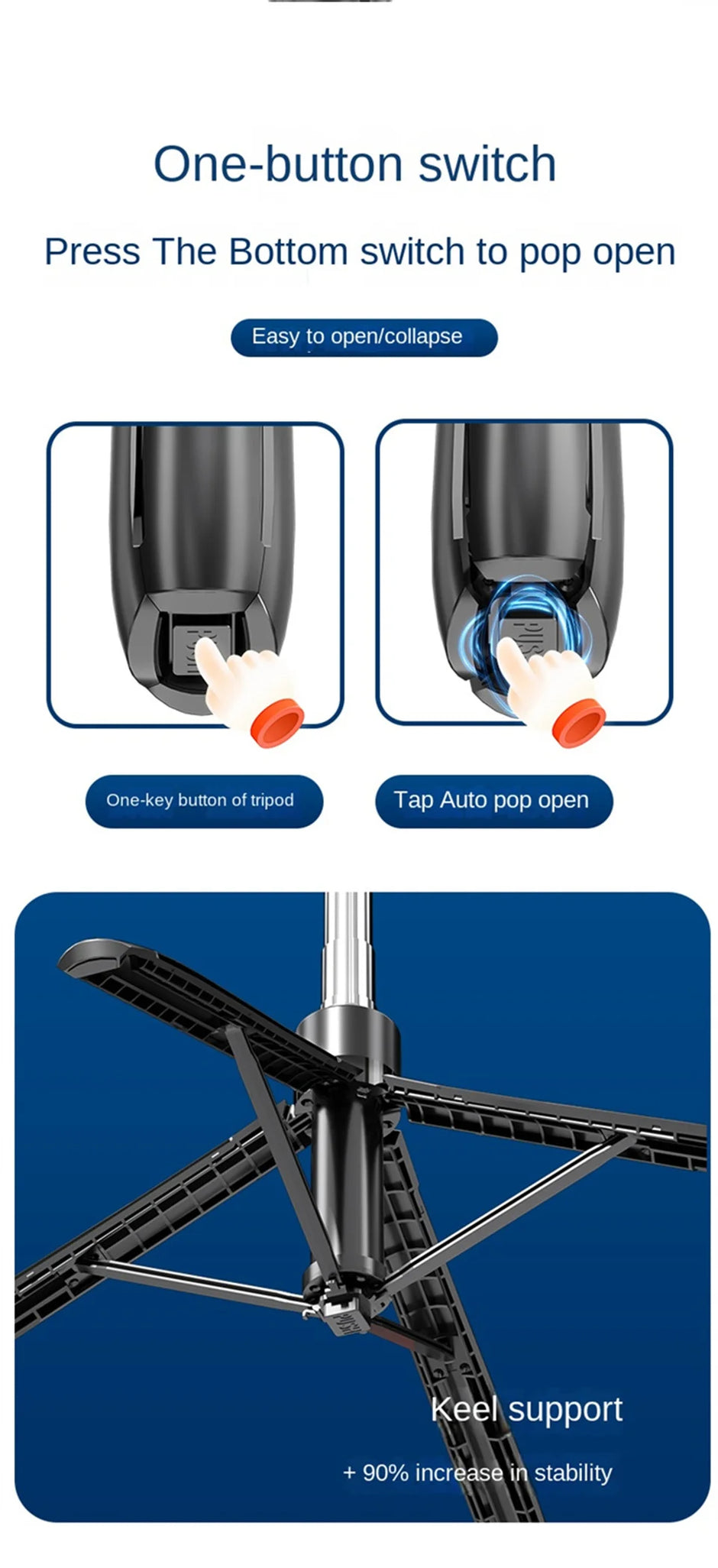 COOL DIER New Tripod for Smartphone Camera,Tripods Stand with Bluetooth shutter,Wireless Selfie Stick brackets with Phone Holder