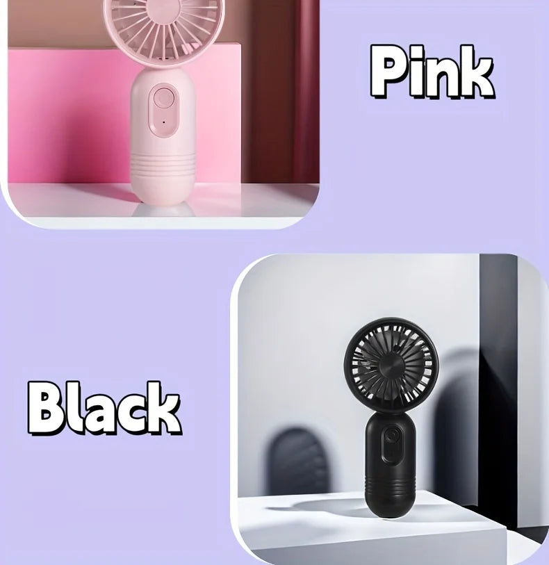 Mini portable fan, handheld small fan, USB charging, 3-speed handheld fan suitable for office, outdoor travel, and camping