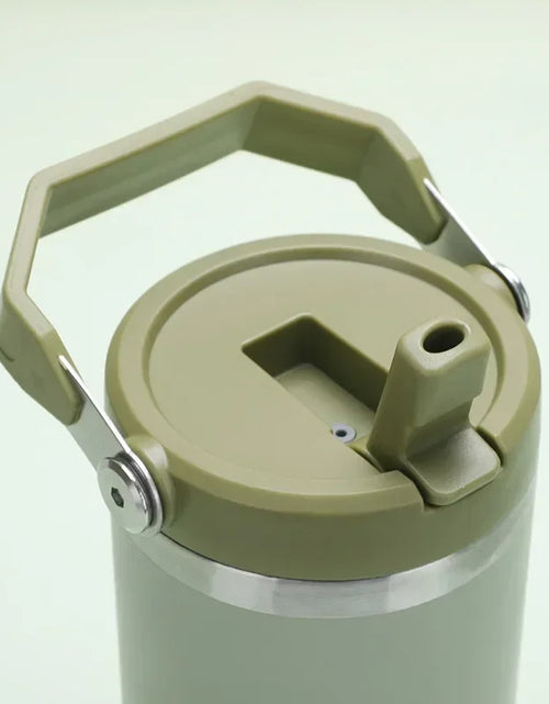 Load image into Gallery viewer, 1pc Vacuum Tumbler with Lid Stainless Steel Portable Water Bottle with Dazzling Handle Insulated Tumbler Tote Handle 20/30OZ
