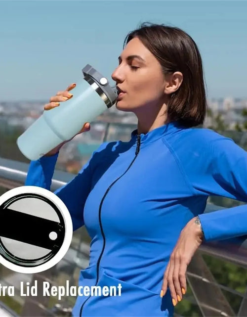 Load image into Gallery viewer, 1pc Vacuum Tumbler with Lid Stainless Steel Portable Water Bottle with Dazzling Handle Insulated Tumbler Tote Handle 20/30OZ
