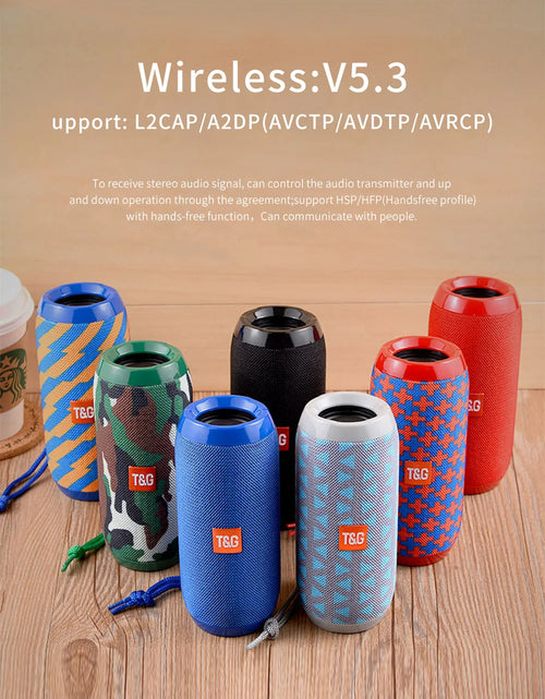Load image into Gallery viewer, Bluetooth Speaker T&amp;G TG117 Portable TWS Sound Box Waterproof Loudspeaker Outdoor Stereo Surround Speakers Support TF FM Radio
