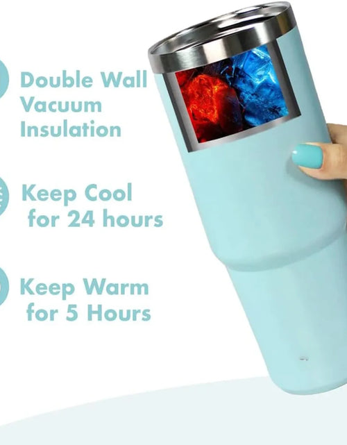 Load image into Gallery viewer, 1pc Vacuum Tumbler with Lid Stainless Steel Portable Water Bottle with Dazzling Handle Insulated Tumbler Tote Handle 20/30OZ
