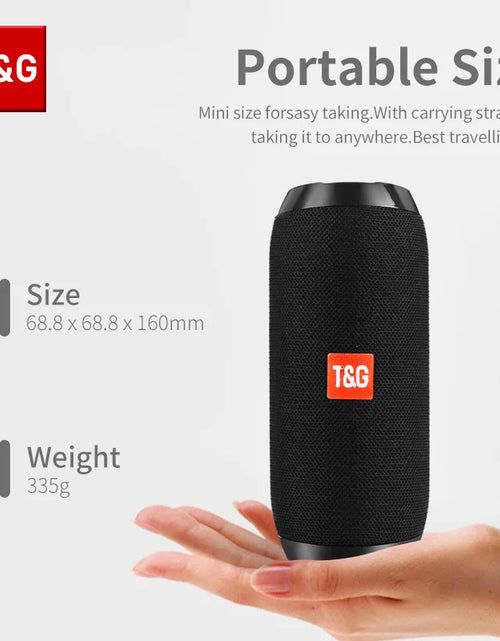 Load image into Gallery viewer, Bluetooth Speaker T&amp;G TG117 Portable TWS Sound Box Waterproof Loudspeaker Outdoor Stereo Surround Speakers Support TF FM Radio
