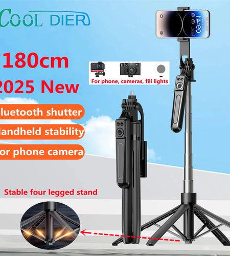 COOL DIER New Tripod for Smartphone Camera,Tripods Stand with Bluetooth shutter,Wireless Selfie Stick brackets with Phone Holder