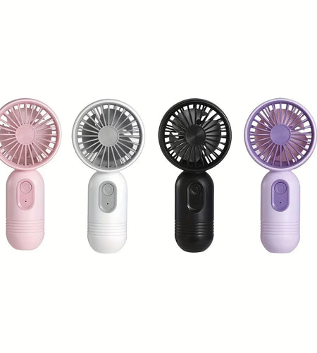 Mini portable fan, handheld small fan, USB charging, 3-speed handheld fan suitable for office, outdoor travel, and camping