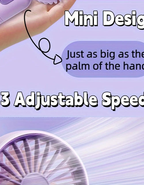 Load image into Gallery viewer, Mini portable fan, handheld small fan, USB charging, 3-speed handheld fan suitable for office, outdoor travel, and camping
