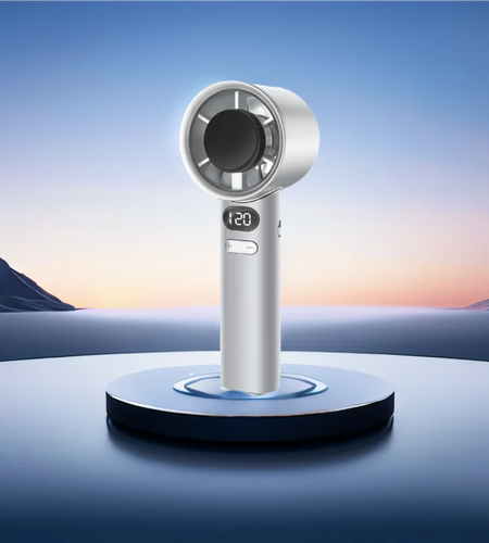 Portable Hand Fan , 120 Wind Speeds, Mini Bladeless Handheld Fan, USB Rechargeable Personal Highspeed Fans, Electric Eyelash Fan