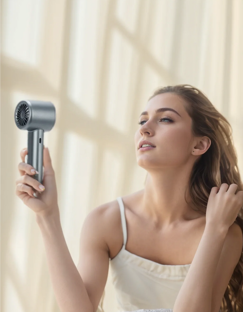 Load image into Gallery viewer, Portable Hand Fan , 120 Wind Speeds, Mini Bladeless Handheld Fan, USB Rechargeable Personal Highspeed Fans, Electric Eyelash Fan
