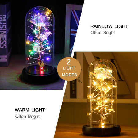 Christmas Flowers Gift for Her Galaxy Crystal Flower Rose, Artificial Flower Rose Gift Led Light String on Colorful Flower, Friend Lamps, Unique Home Decorations, Anniversary, Christmas Home Decor