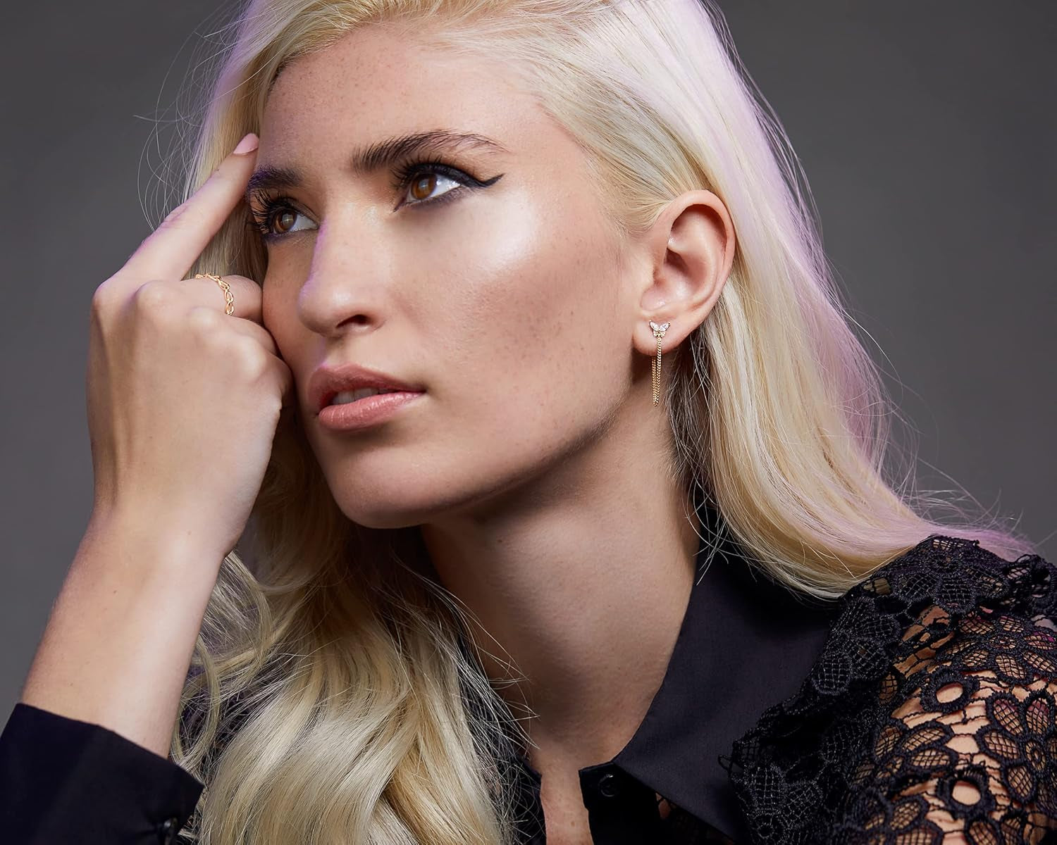 Silver & Gold Chain Earrings for Women - 14K Gold Butterfly Earrings for Women & More Trendy Earrings Styles - Comfortable Cute Earrings Aesthetic Jewelry