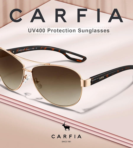 Polarized Sunglasses for Women UV Protection Ultra-Lightweight Comfort Metal Frame Driving Glasses CA3210