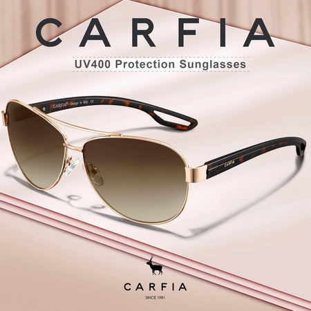 Polarized Sunglasses for Women UV Protection Ultra-Lightweight Comfort Metal Frame Driving Glasses CA3210