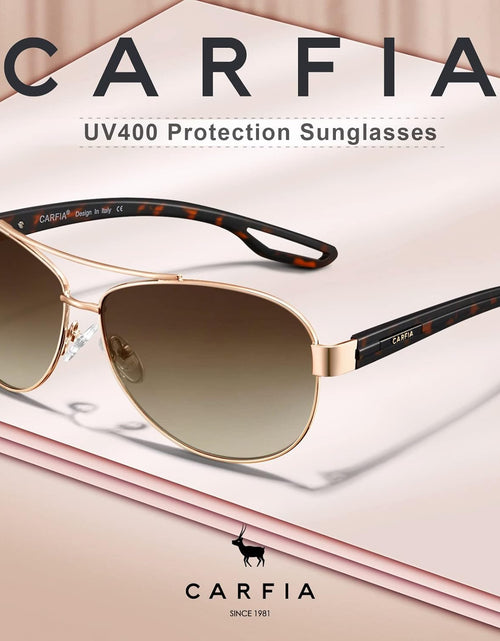 Load image into Gallery viewer, Polarized Sunglasses for Women UV Protection Ultra-Lightweight Comfort Metal Frame Driving Glasses CA3210
