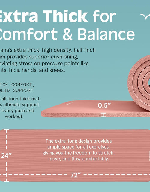 Load image into Gallery viewer, Solana Yoga Mat 1/2&quot; Thick W/Nylon Strap for Men &amp; Women - Non Slip Exercise Mat for Yoga, Pilates, Stretching, Floor &amp; Fitness Workouts
