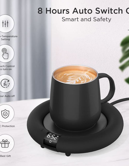 Load image into Gallery viewer, 2022 New Smart Coffee Mug Warmer for Coffee Tea, Coffee Cup Warmer for Desk, Auto Shut Off, 3 Temp up to 75℃, Touch Switch, LED Display Warmer Plate for Coffee Tea Water Milk -Coffee Gift (No Cup)
