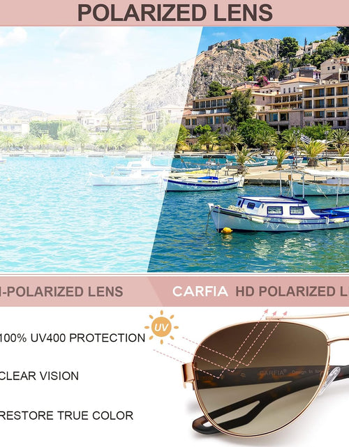 Load image into Gallery viewer, Polarized Sunglasses for Women UV Protection Ultra-Lightweight Comfort Metal Frame Driving Glasses CA3210
