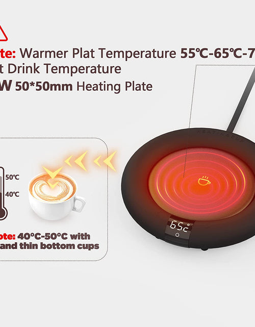 Load image into Gallery viewer, 2022 New Smart Coffee Mug Warmer for Coffee Tea, Coffee Cup Warmer for Desk, Auto Shut Off, 3 Temp up to 75℃, Touch Switch, LED Display Warmer Plate for Coffee Tea Water Milk -Coffee Gift (No Cup)
