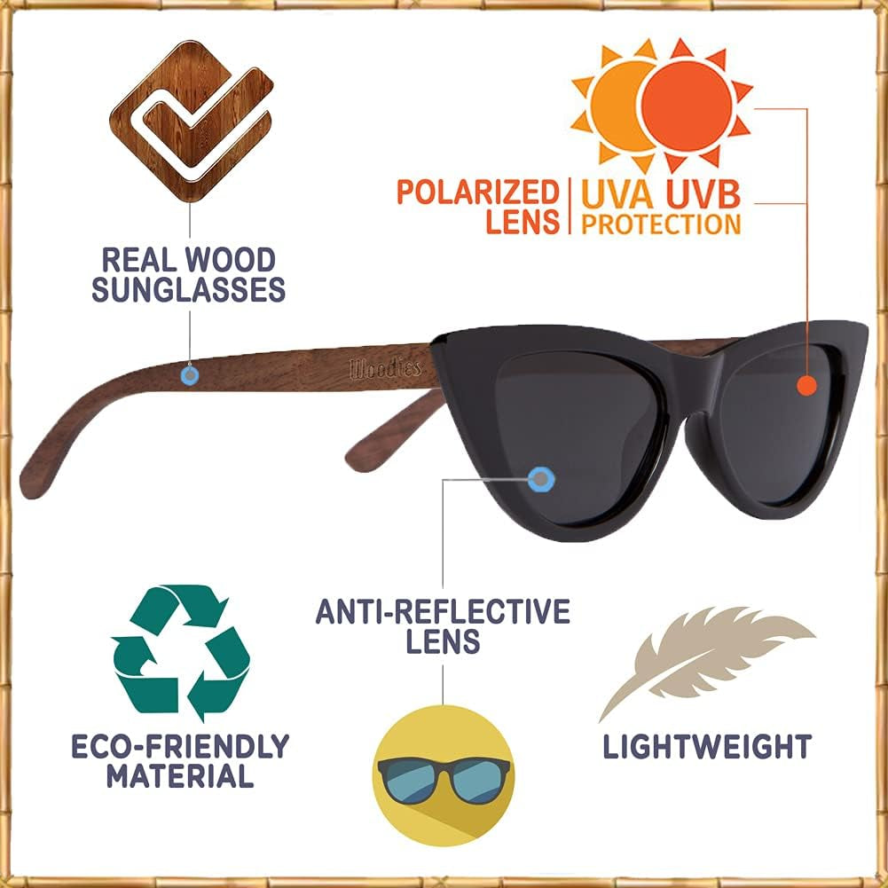 Cat Eye Black  with Polarized Lenses