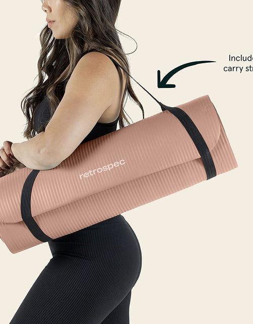 Load image into Gallery viewer, Solana Yoga Mat 1/2&quot; Thick W/Nylon Strap for Men &amp; Women - Non Slip Exercise Mat for Yoga, Pilates, Stretching, Floor &amp; Fitness Workouts
