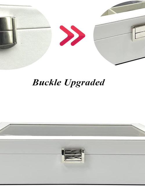 Load image into Gallery viewer, 8-Slots Eyeglass Sunglass Glasses Organizer Collector - Faux Leather Storage Case Box for Men Women&#39;S Glasses, White
